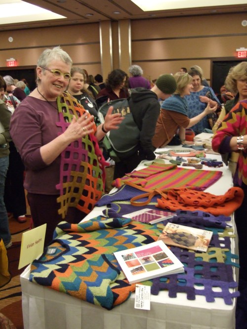 Vivian Hoxbro with some of her work