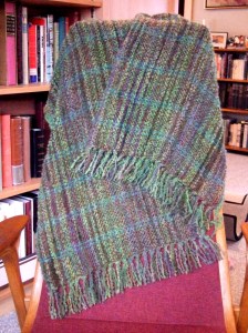 My own handpaint wool boucle, brown alpaca weft