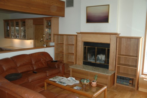 wilcox-cabinets Dining and living room cabinets and fireplace surround