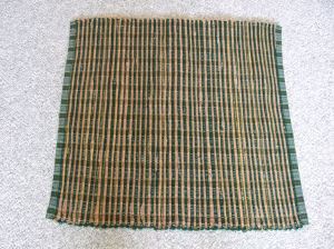 037-wool brown&green wool blanket, each side a different color, cut in strips