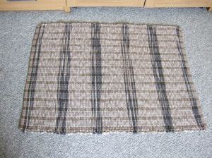 Pendleton wool fabric, cream/tan/black