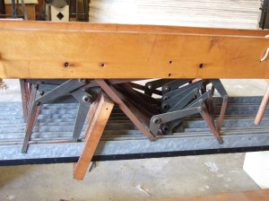 lower jacks rusty Rust on the steel parts of the lower jacks