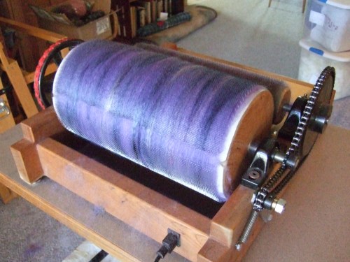 drumcarder in action