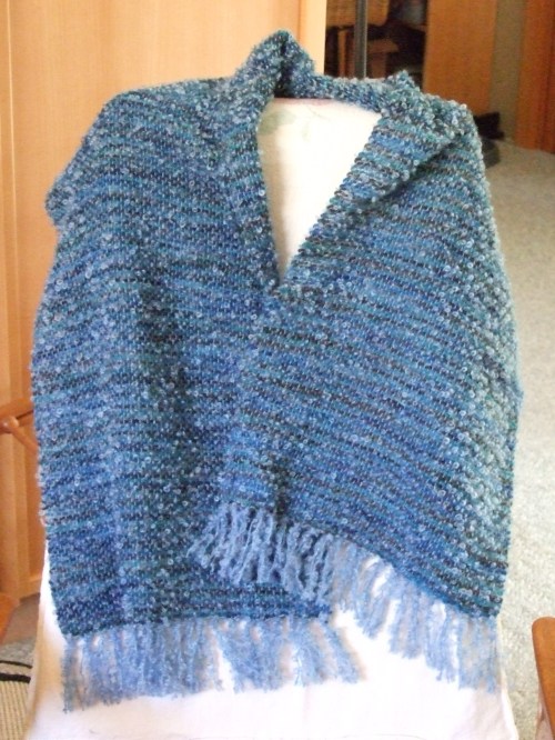 Sky blue boucle with black alpaca, 3 alike