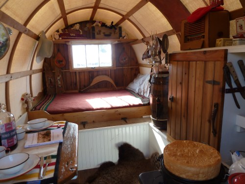 interior of a restored sheep camp