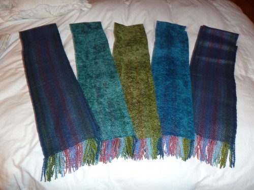 5 scarves completed in October 2013