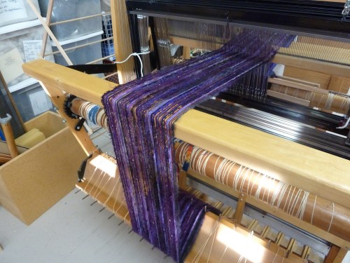 Blackberry warp on the loom