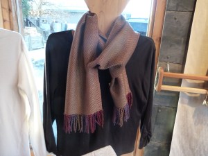 Taupe tencel woven on the Pomegranate warp