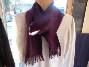 Eggplant tencel woven on the Pomegranate warp