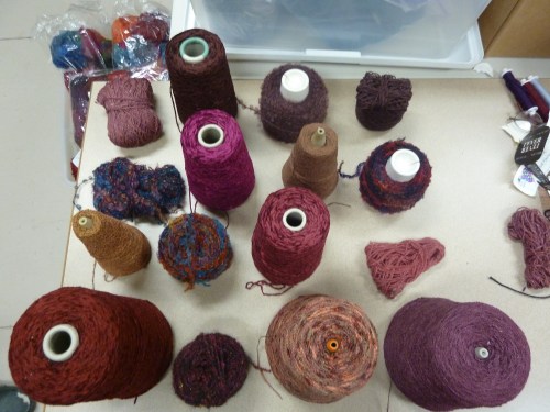 16 yarns used for the Bright Autumn mixed warp