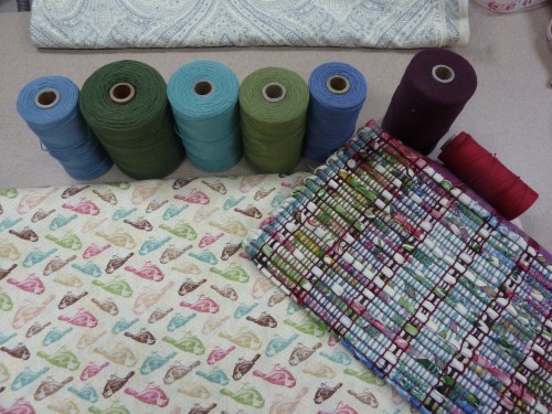 warp colors and "bird fabric" to match the older mat pictured