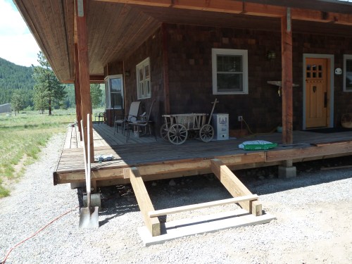 Off the front corner leading to guest and trailer parking