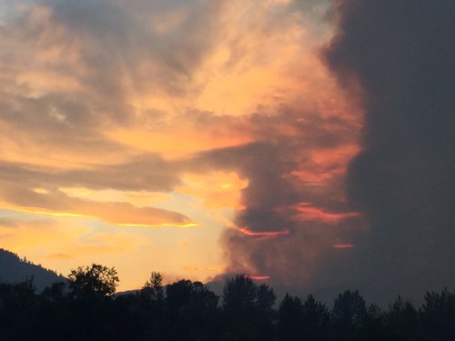 Looking up Twisp River Rd about 7:30 pm on our way south